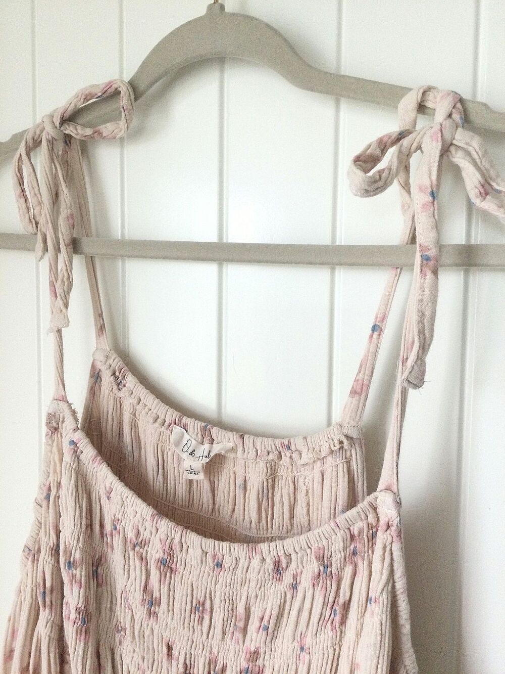 Oli & Hali Size Large Pale Pink Gauze Midi Dress POCKETS Womens Boho Festival - Picture 8 of 11